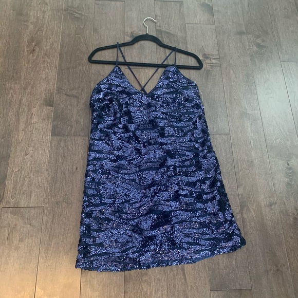 Lucy Paris sequence Dress Navy M - Picture 1 of 6